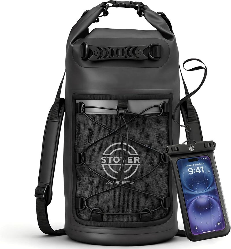 STOVER 5/10/25/30/40/55L Waterproof Dry Bag- Roll-Top Backpack w/Phone Case- Kayaking, Hiking, Camping, Boating- Men/Women - Image 1